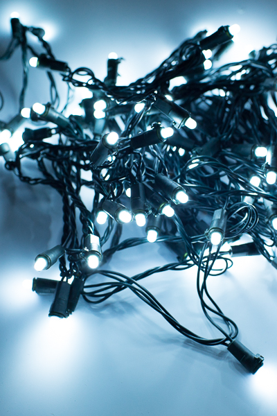Новогодняя гирлянда, цвет: холодный белый, 10м